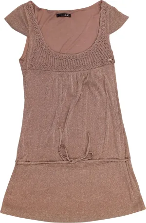 00s Pink Knit Glitter Dress