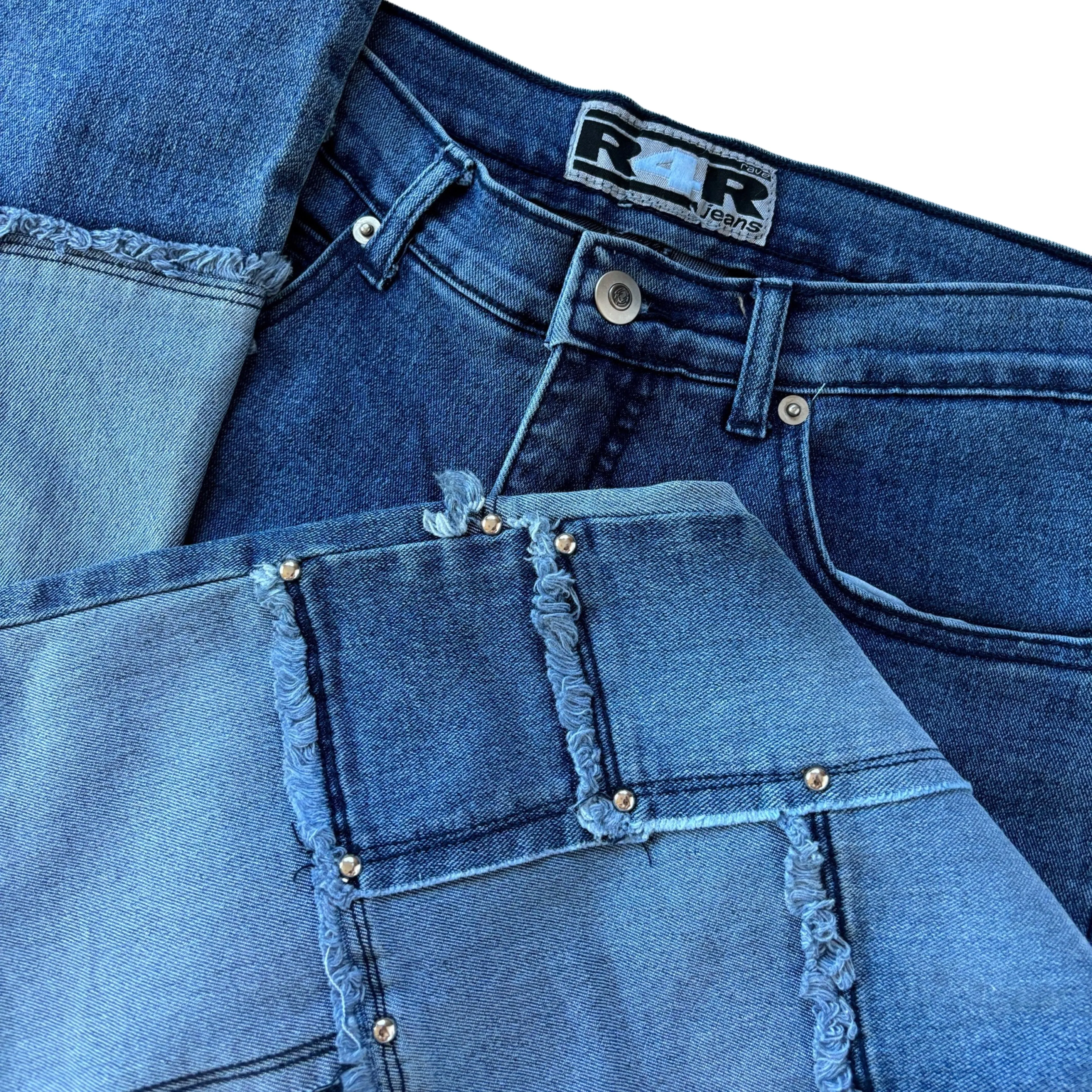 2000s Patchwork Jeans (XS)