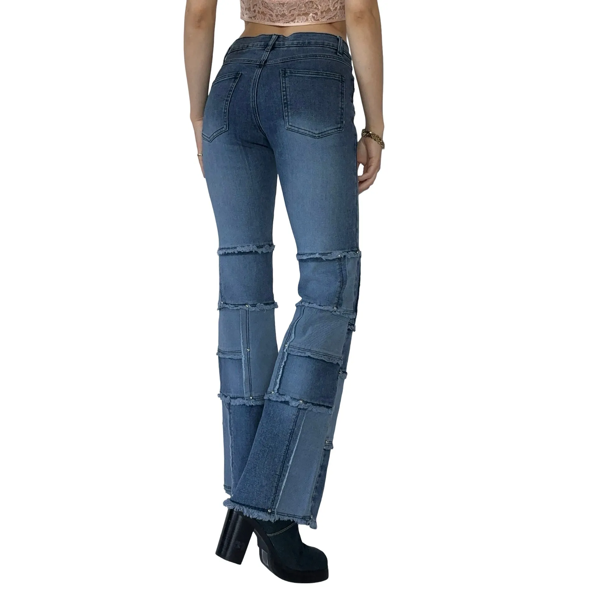 2000s Patchwork Jeans (XS)