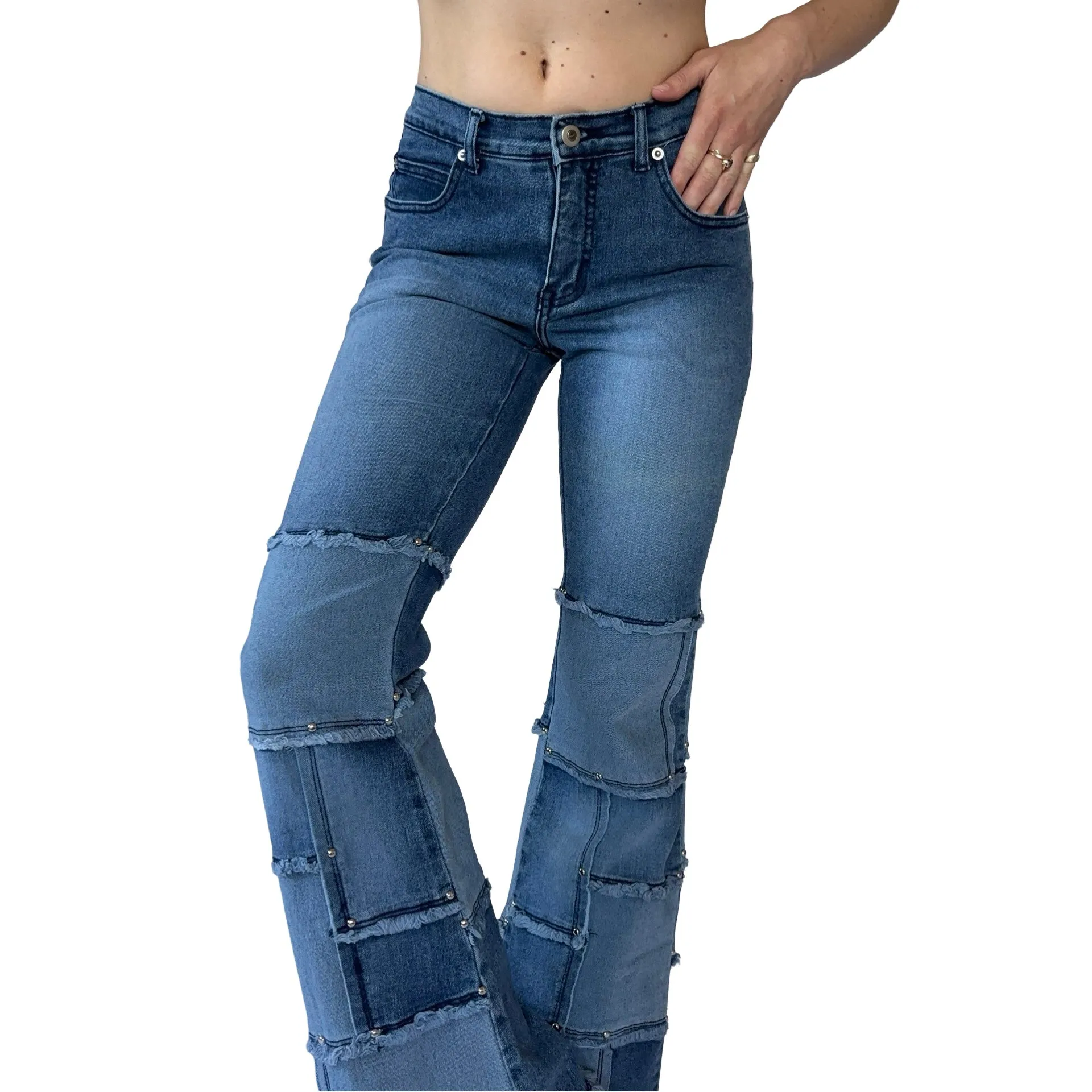2000s Patchwork Jeans (XS)
