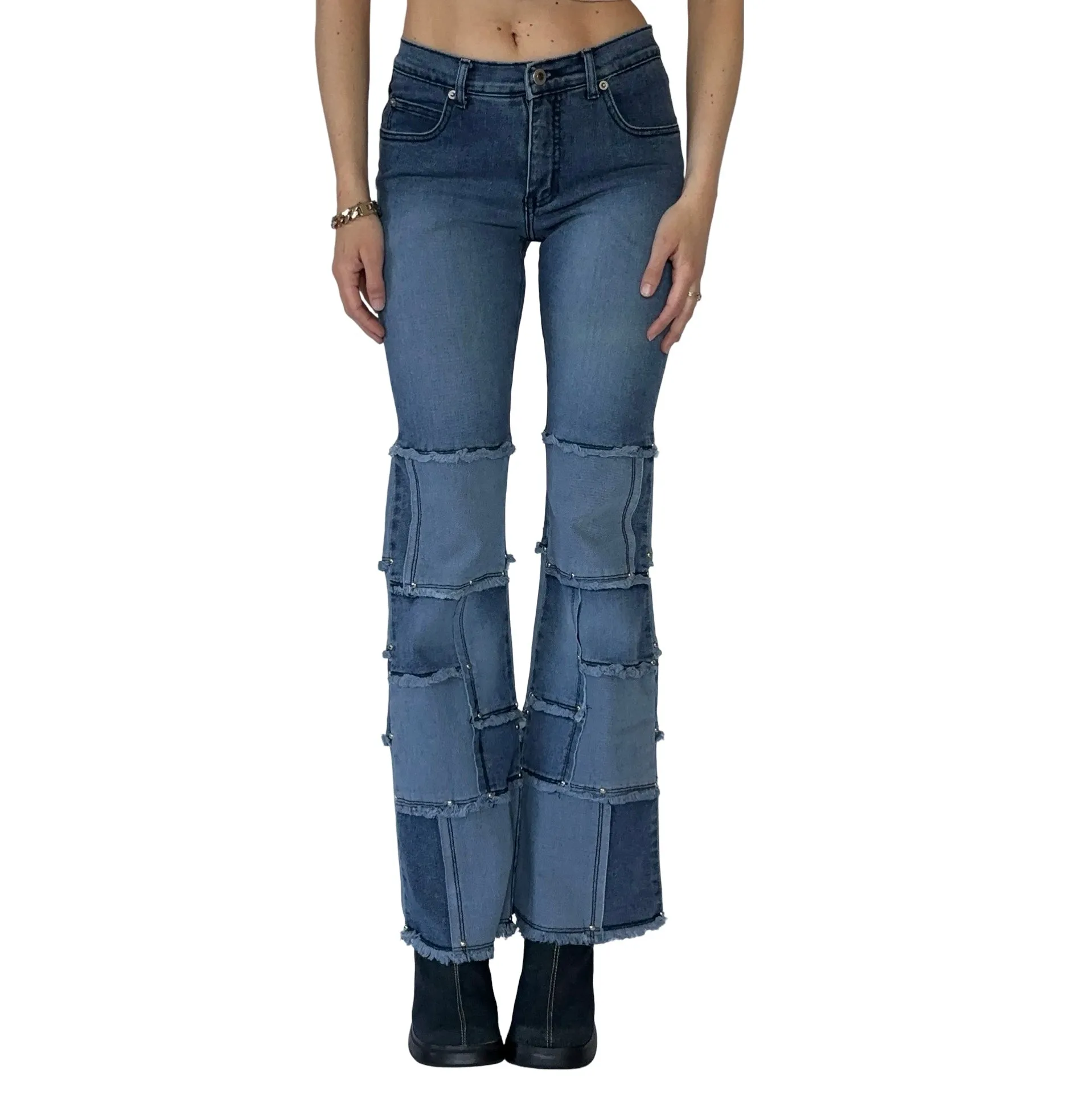 2000s Patchwork Jeans (XS)