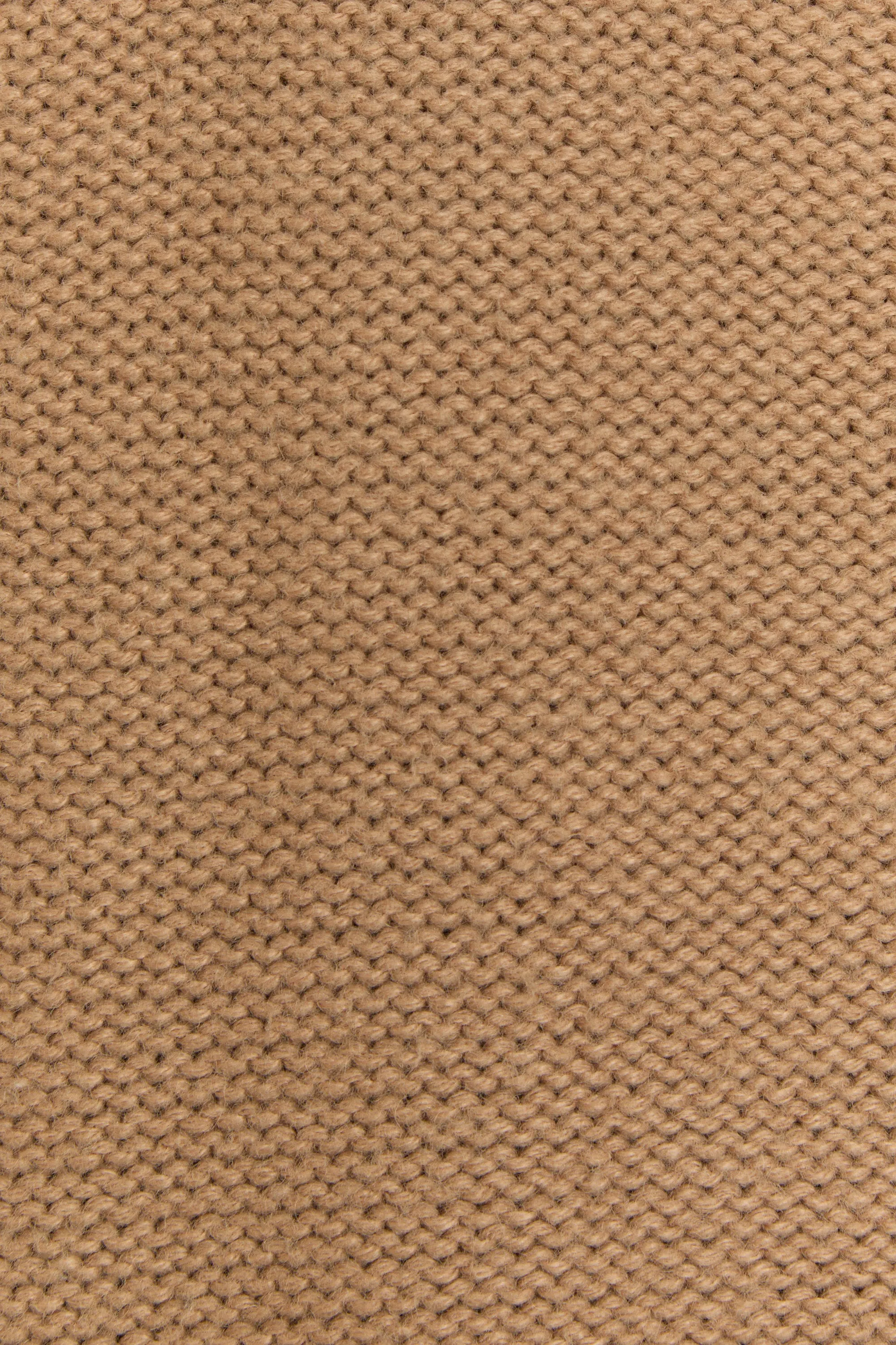 70s Camel Chunky Knit Cardigan M