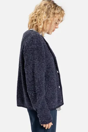 90s Navy Nubby Cardigan S