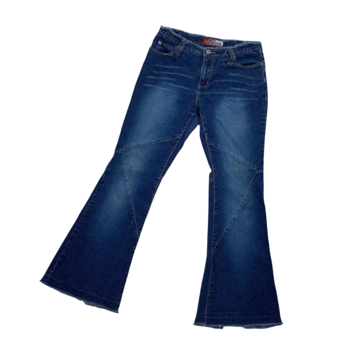 90s Patchwork Style Flare Jeans (M)