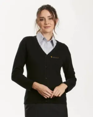 AC-MF8003 Ladies Long Sleeve V-Neck Cardigan Black