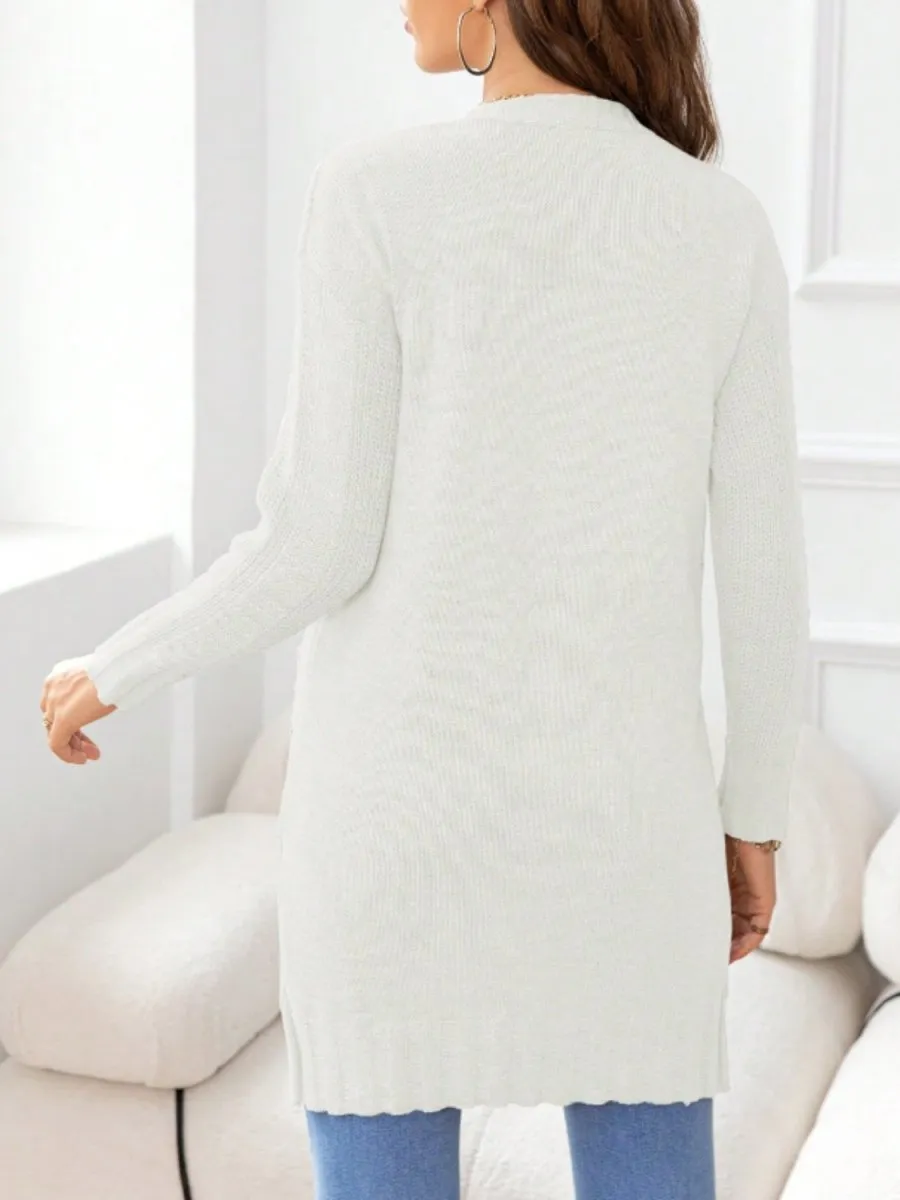 Alpine Breeze Ladies White Cardigan Sweater