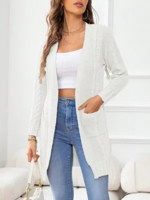 Alpine Breeze Ladies White Cardigan Sweater