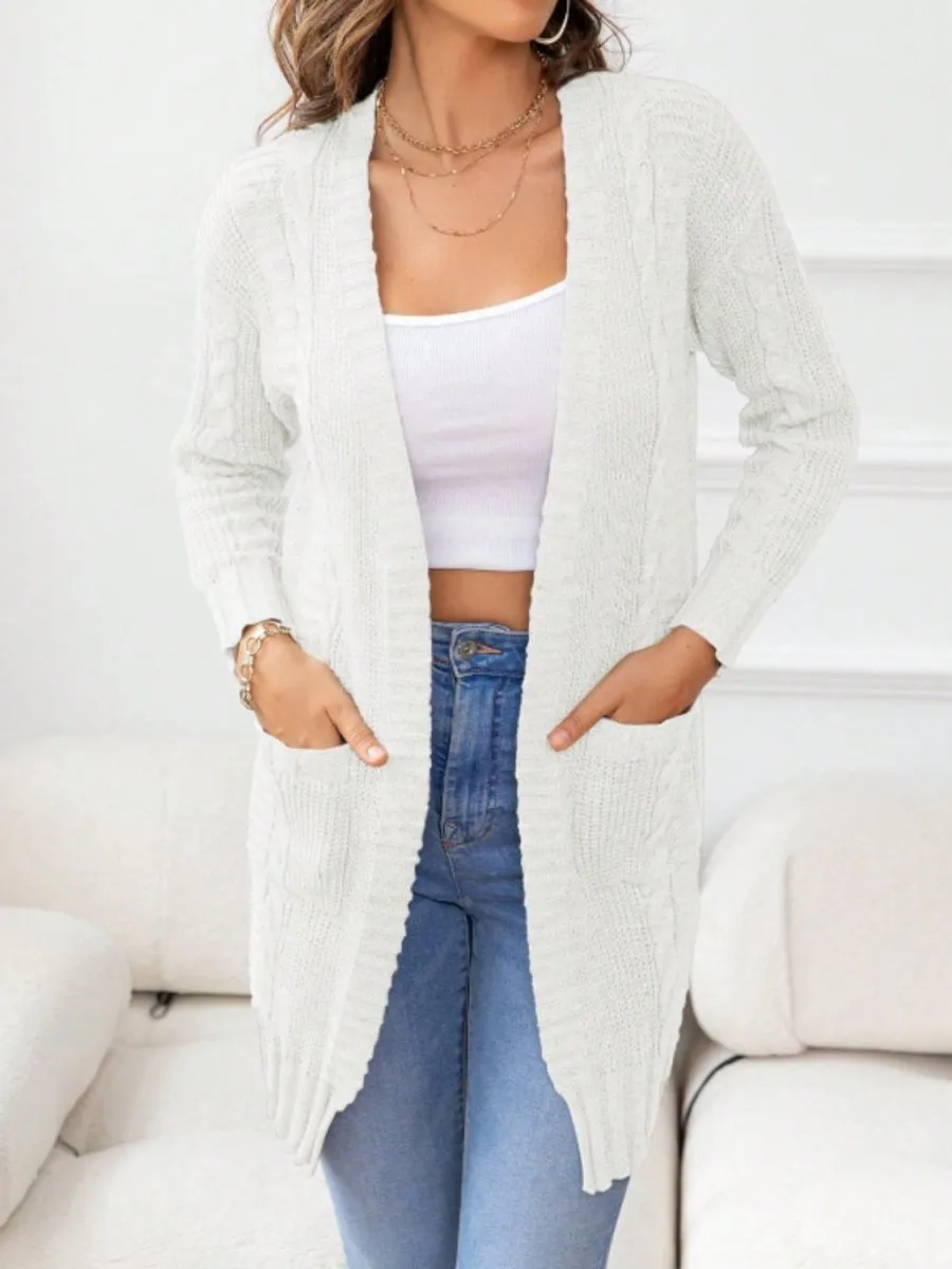 Alpine Breeze Ladies White Cardigan Sweater