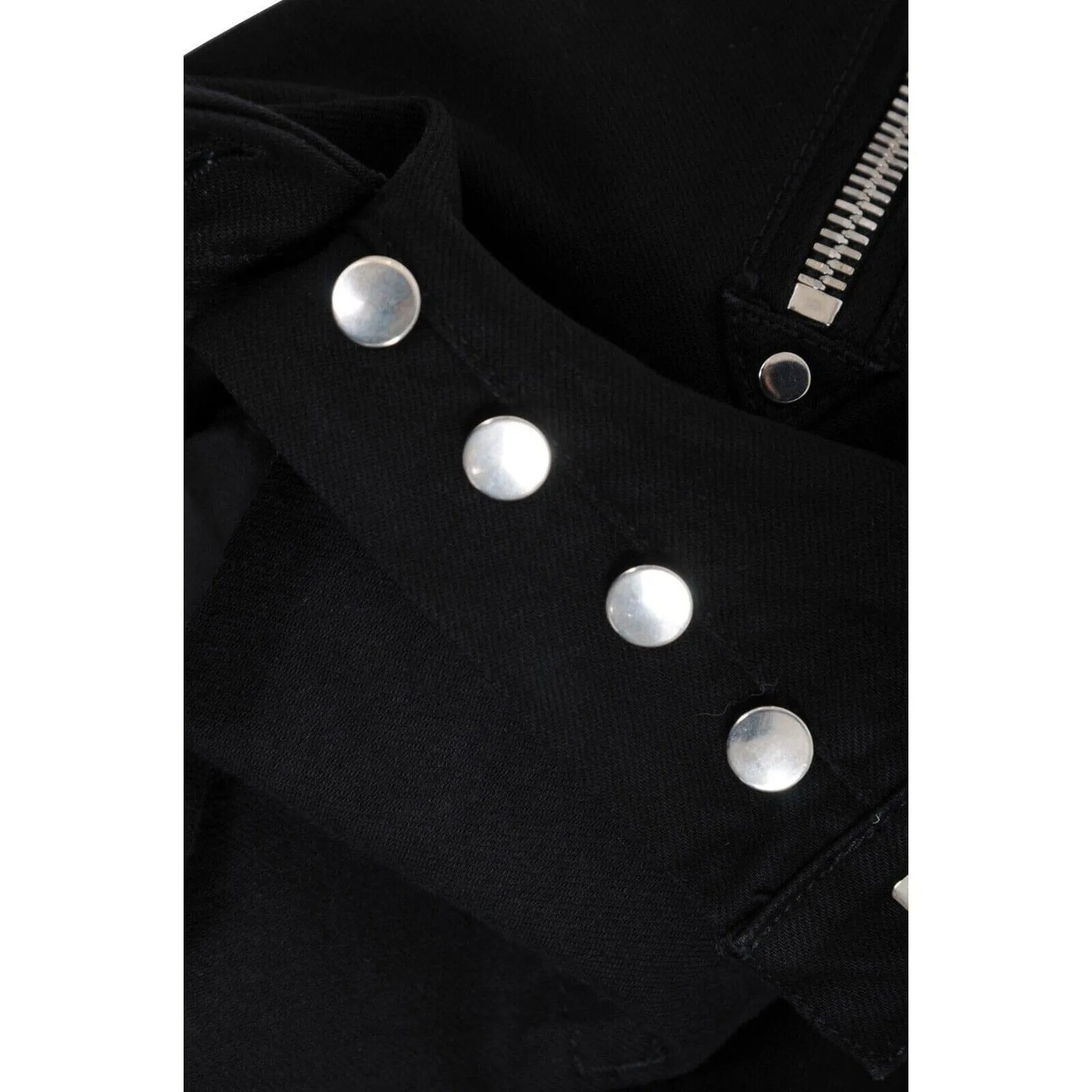 Balmain Mens Skinny Biker Jeans Black Ribbed Knee Zipper Denim