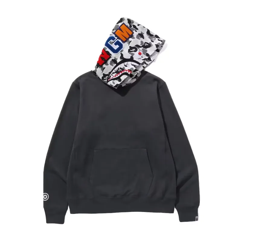 BAPE ABC Camo Shark Pullover Hoodie Charcoal