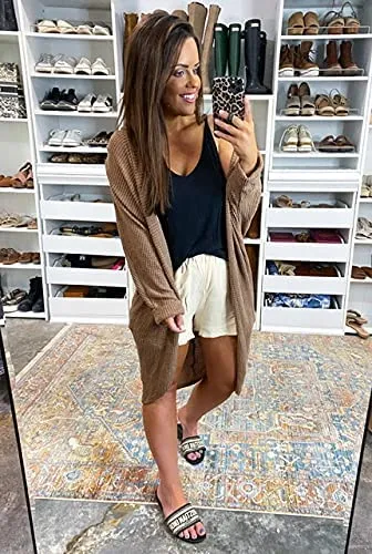 Beige Knit Batwing Oversized Long Sleeve Cardigan