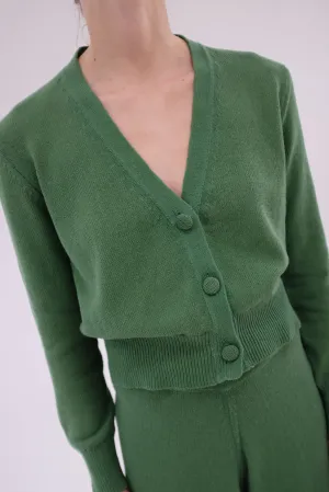 Beklina Cotton Knit Cardigan Cypress