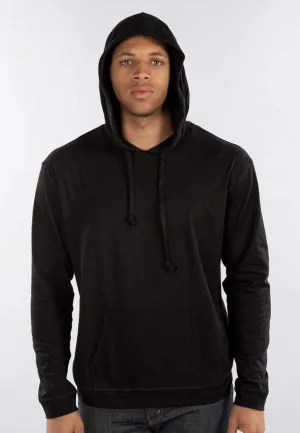 Black Jersey Long Sleeve Hoodie