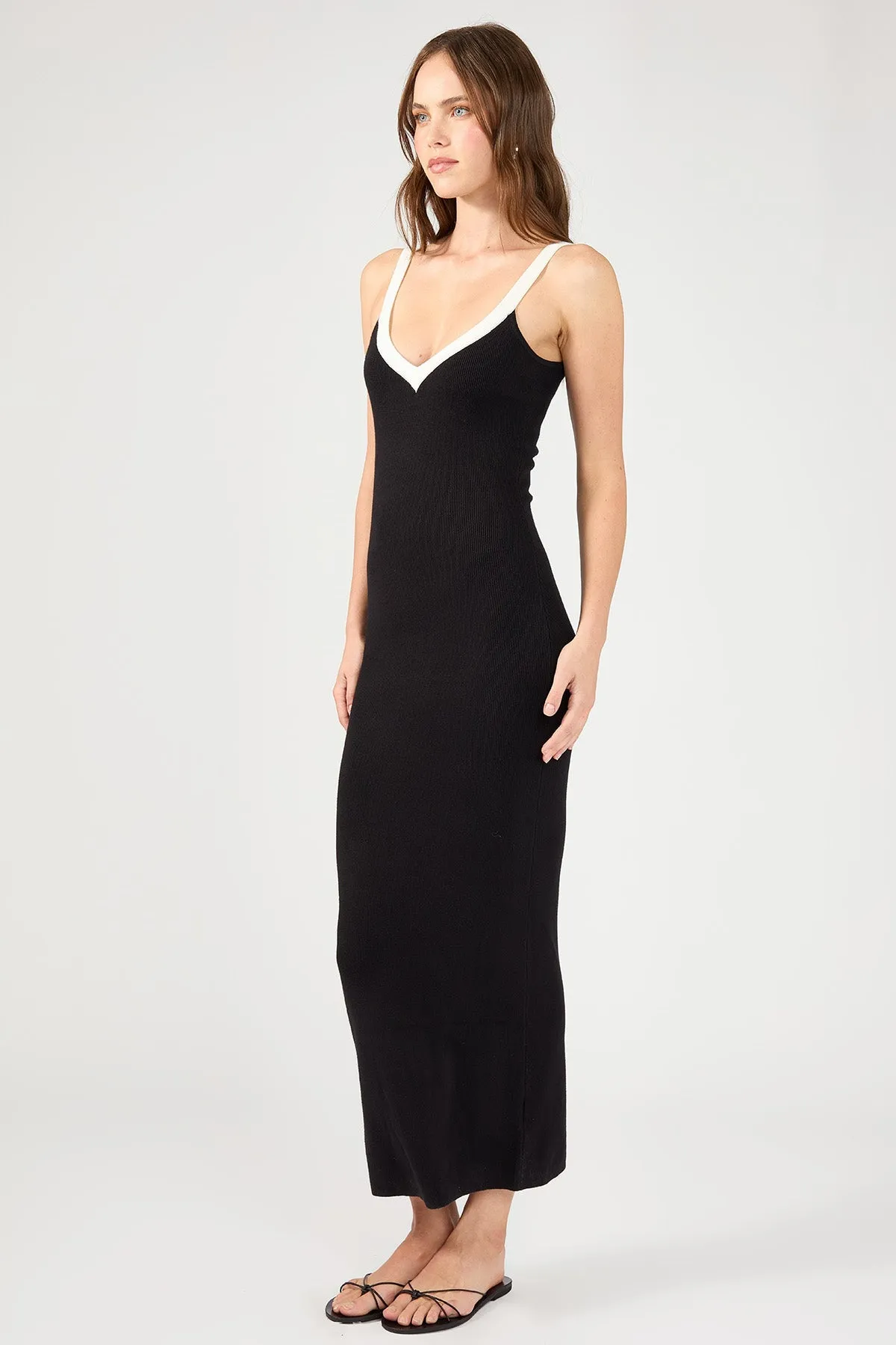 Black Knit Midi Dress