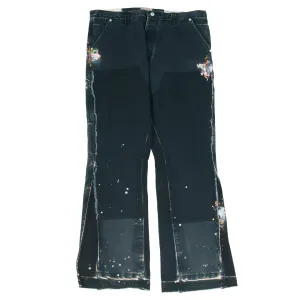 Black Paint Splatter La Flare Carpenter Pants Denim Jeans
