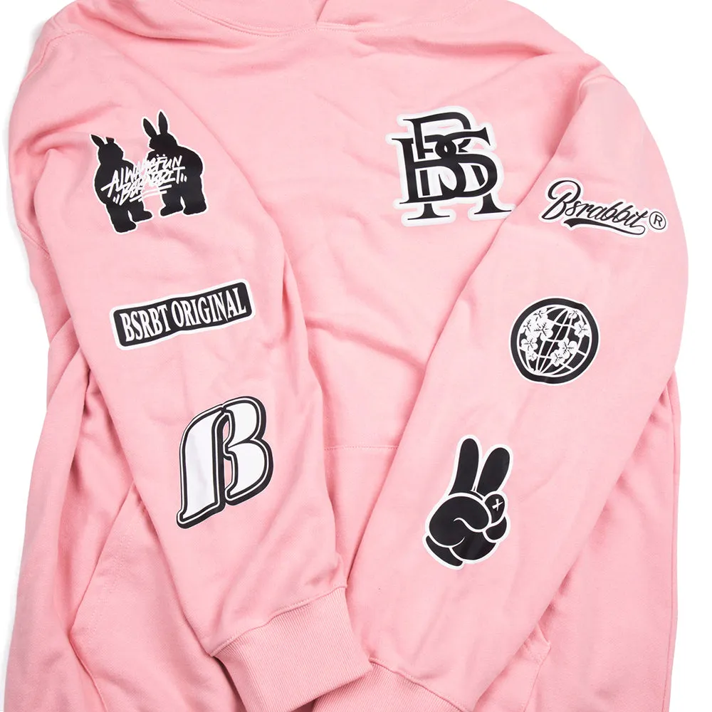 BS MULTI LOGO HOODIE PINK