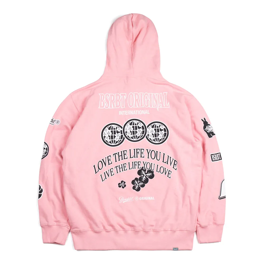 BS MULTI LOGO HOODIE PINK