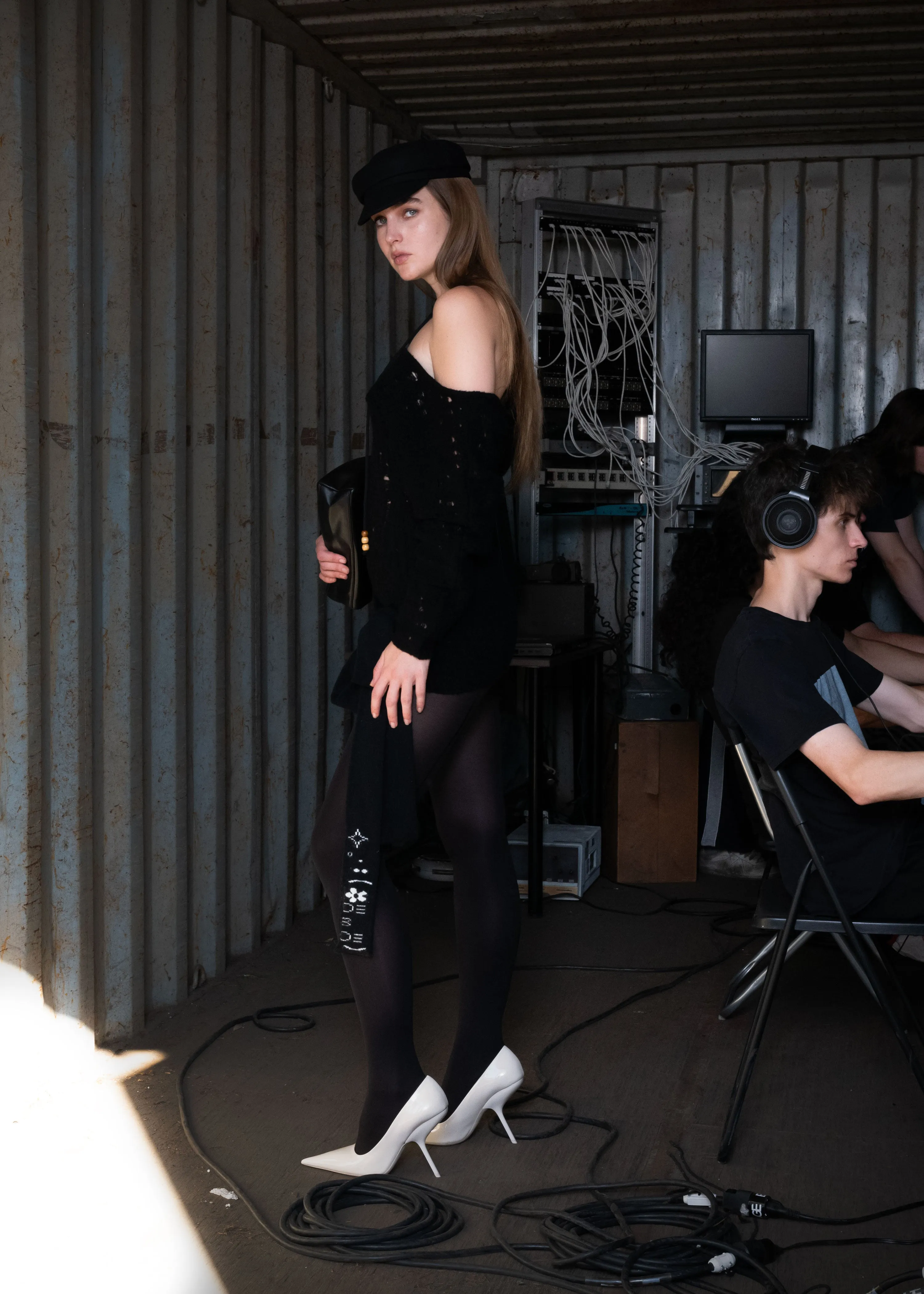 CACTUAR DISTRESSED JUMPER DRESS BLACK