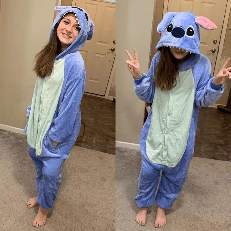 Cosplay Costumes Jumpsuit for KIDS Stitch Hooded Pajamas  S4822528