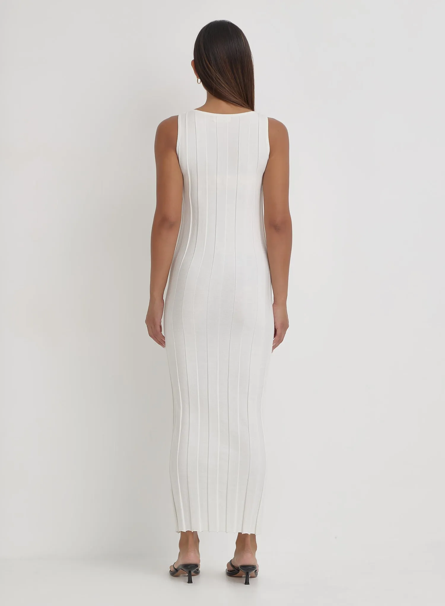 Cream Knitted Sleeveless Maxi Dress- Sammie