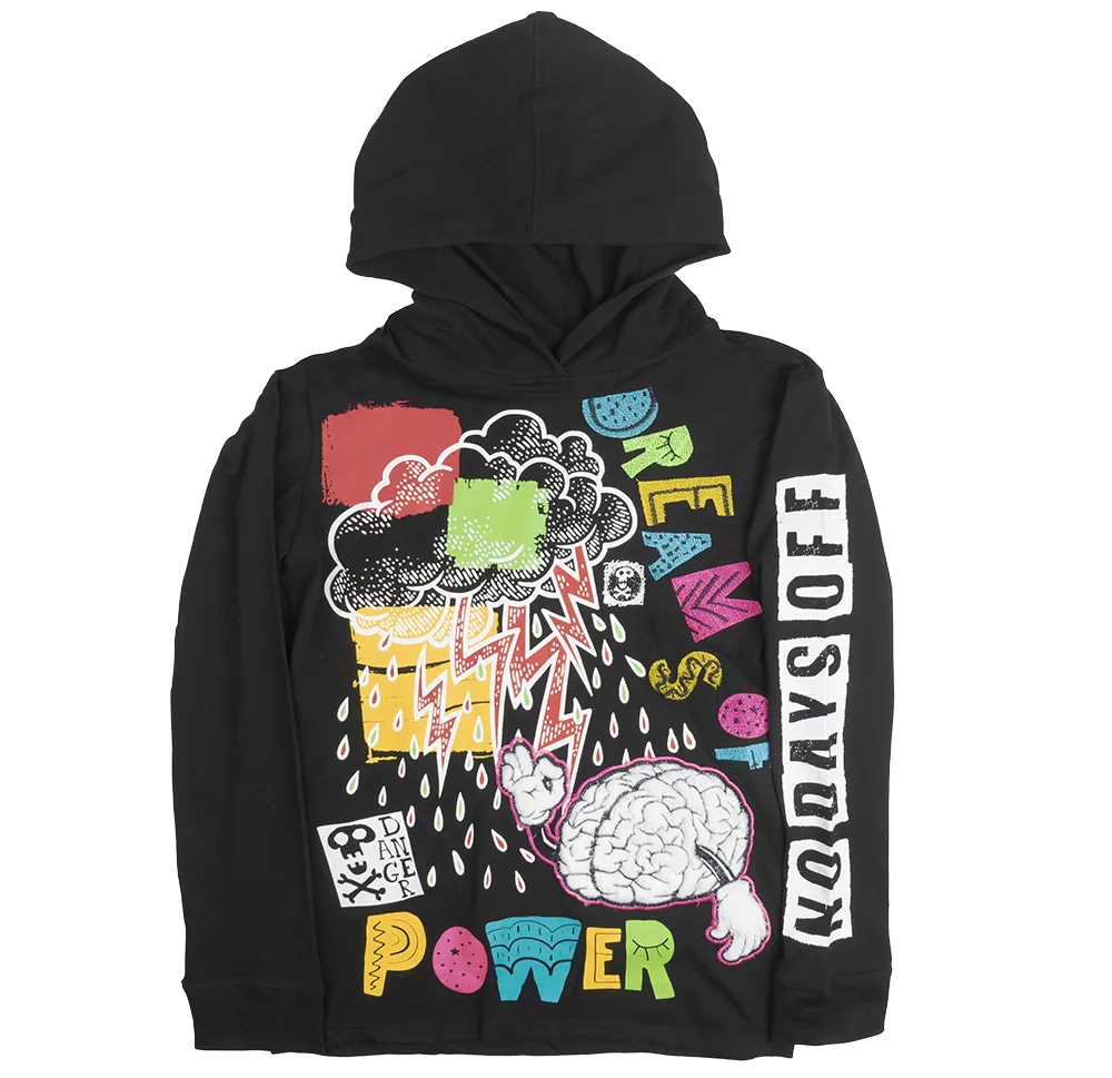 CREATE 2MRW L/S HOODIE TEE BLACK - CF1008