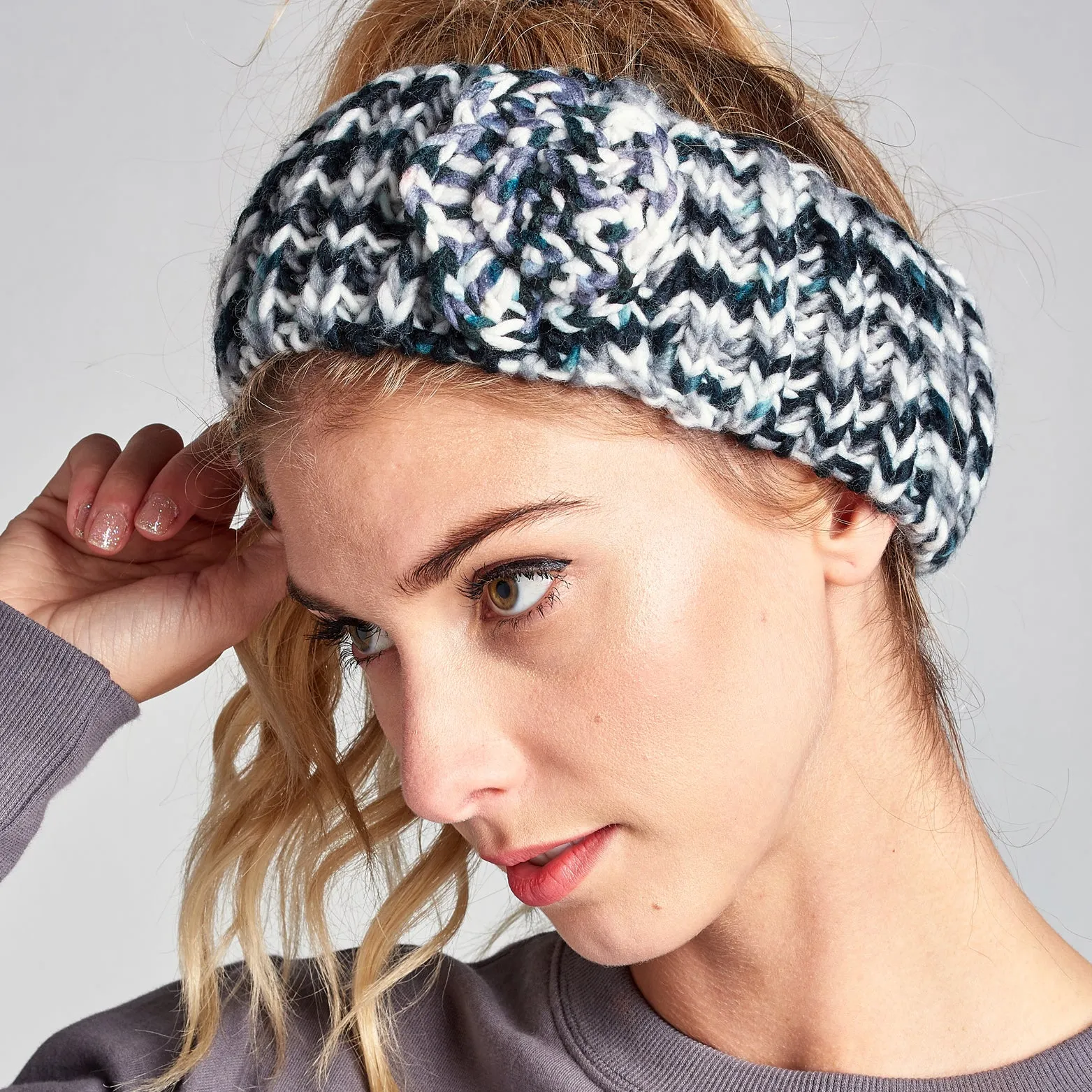 Crochet Knit Floral Headband