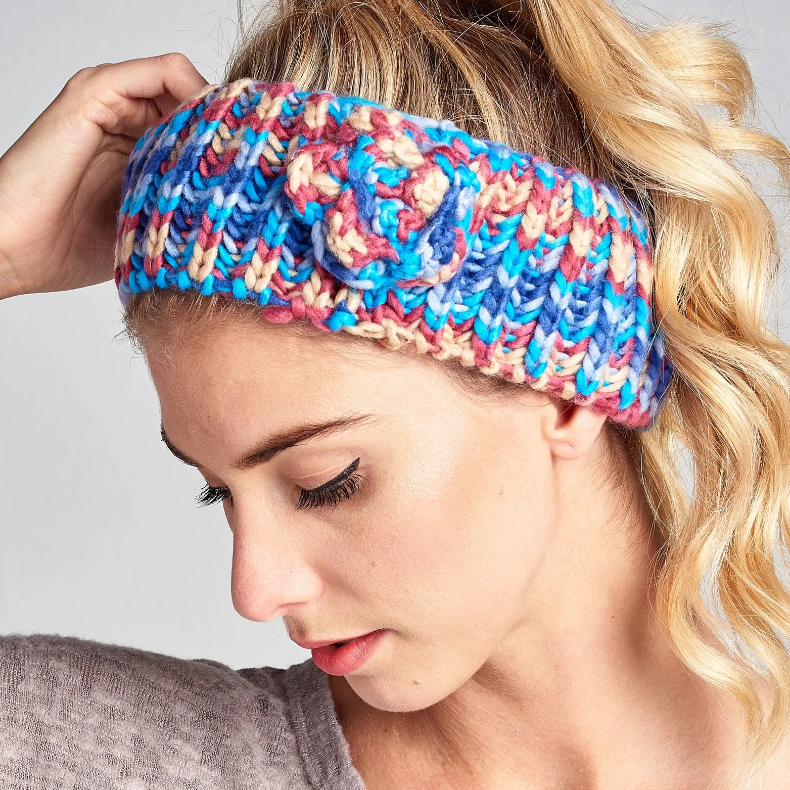 Crochet Knit Floral Headband