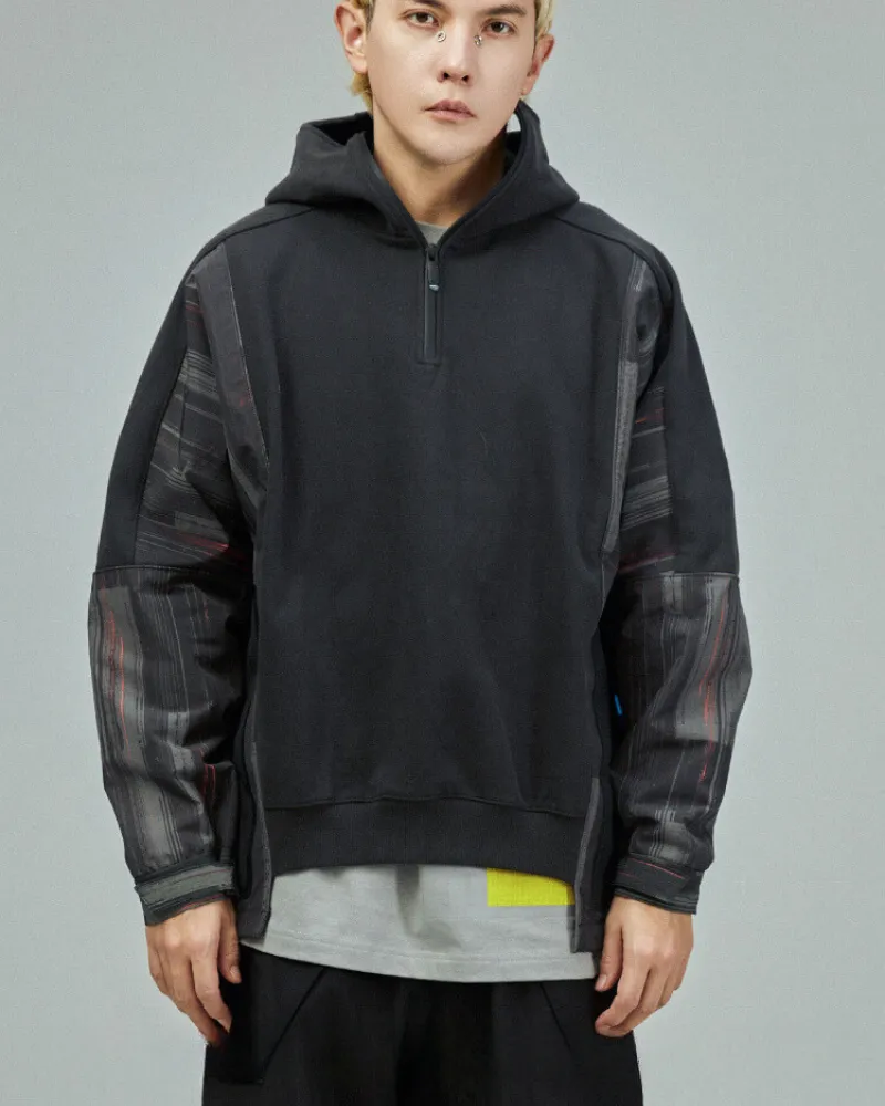 Cyberpunk Plaid Patchwork Unisex Hoodie