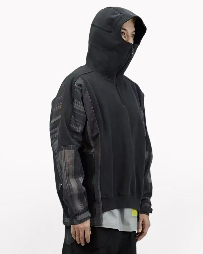 Cyberpunk Plaid Patchwork Unisex Hoodie