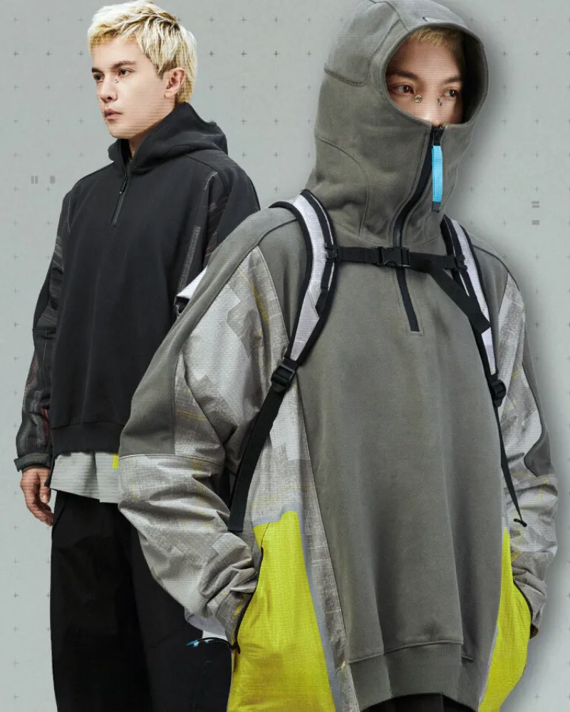 Cyberpunk Plaid Patchwork Unisex Hoodie