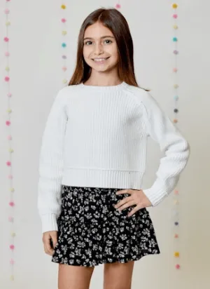Design History Girls Sweater in Winter White