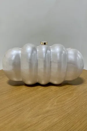 Diana Acrylic Marbled Clutch - Cream