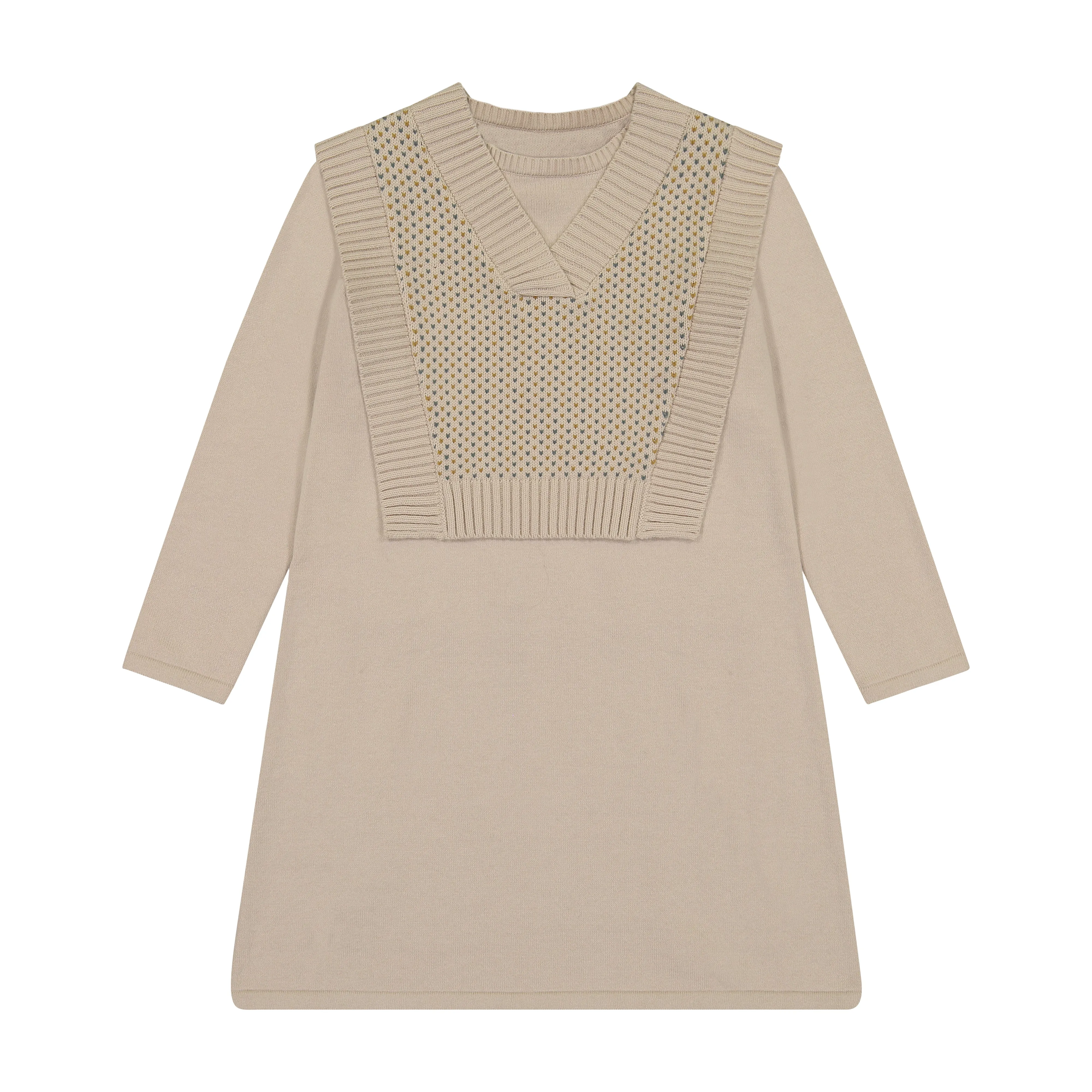 DOT BIB KNIT DRESS