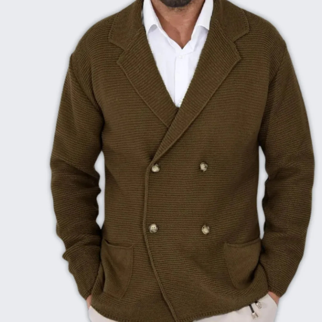 Elegant Double-Breasted Knitted Cardigan for All Seasons