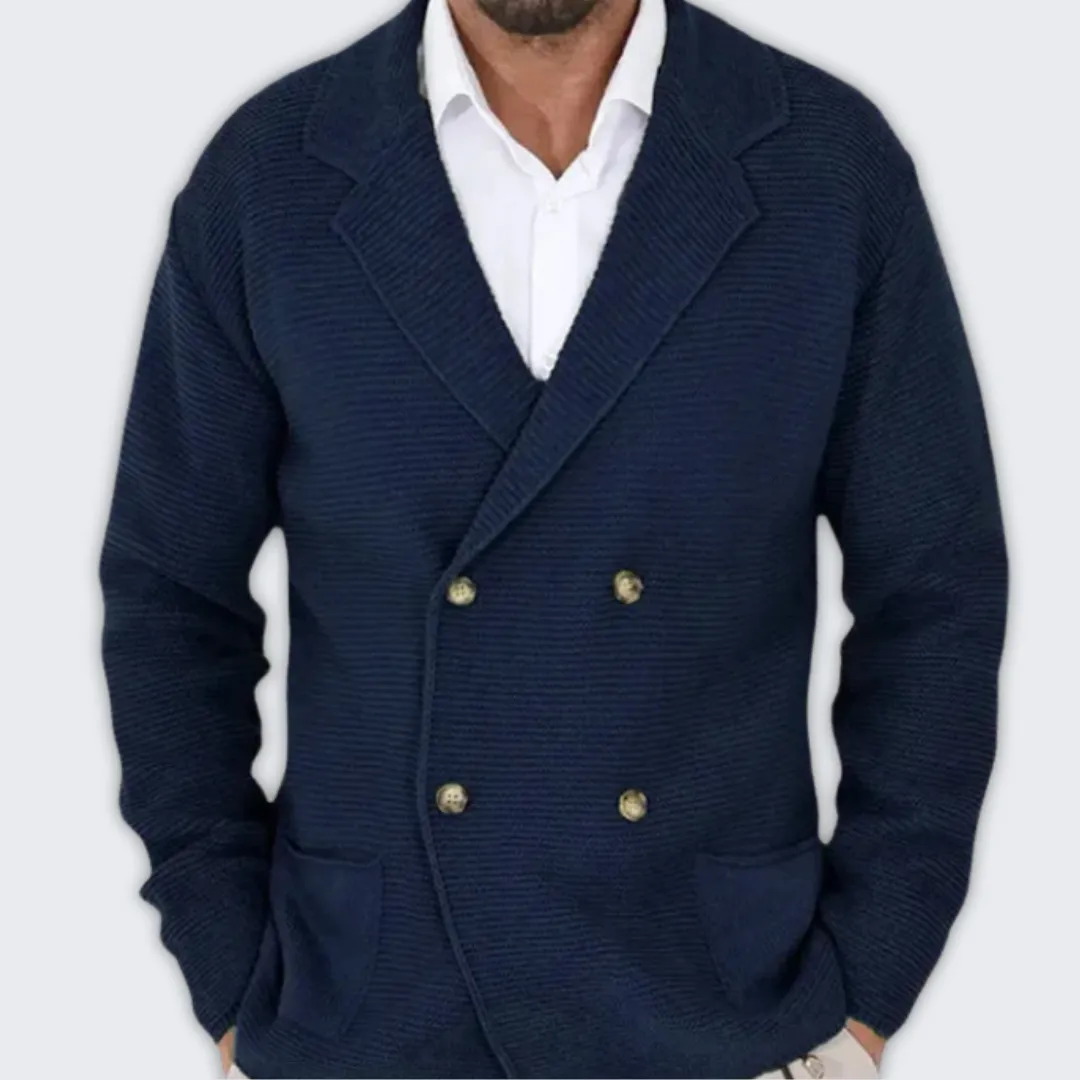 Elegant Double-Breasted Knitted Cardigan for All Seasons
