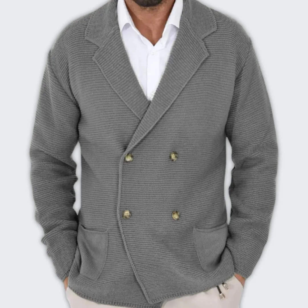 Elegant Double-Breasted Knitted Cardigan for All Seasons