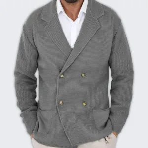 Elegant Double-Breasted Knitted Cardigan for All Seasons