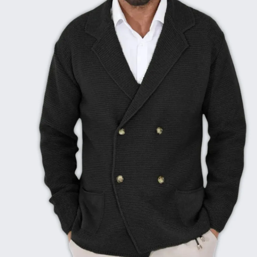 Elegant Double-Breasted Knitted Cardigan for All Seasons