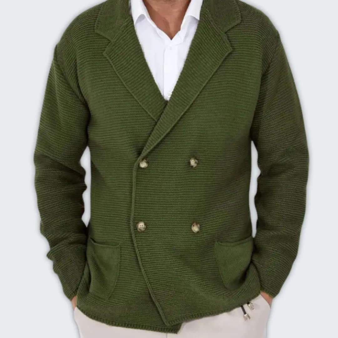 Elegant Double-Breasted Knitted Cardigan for All Seasons