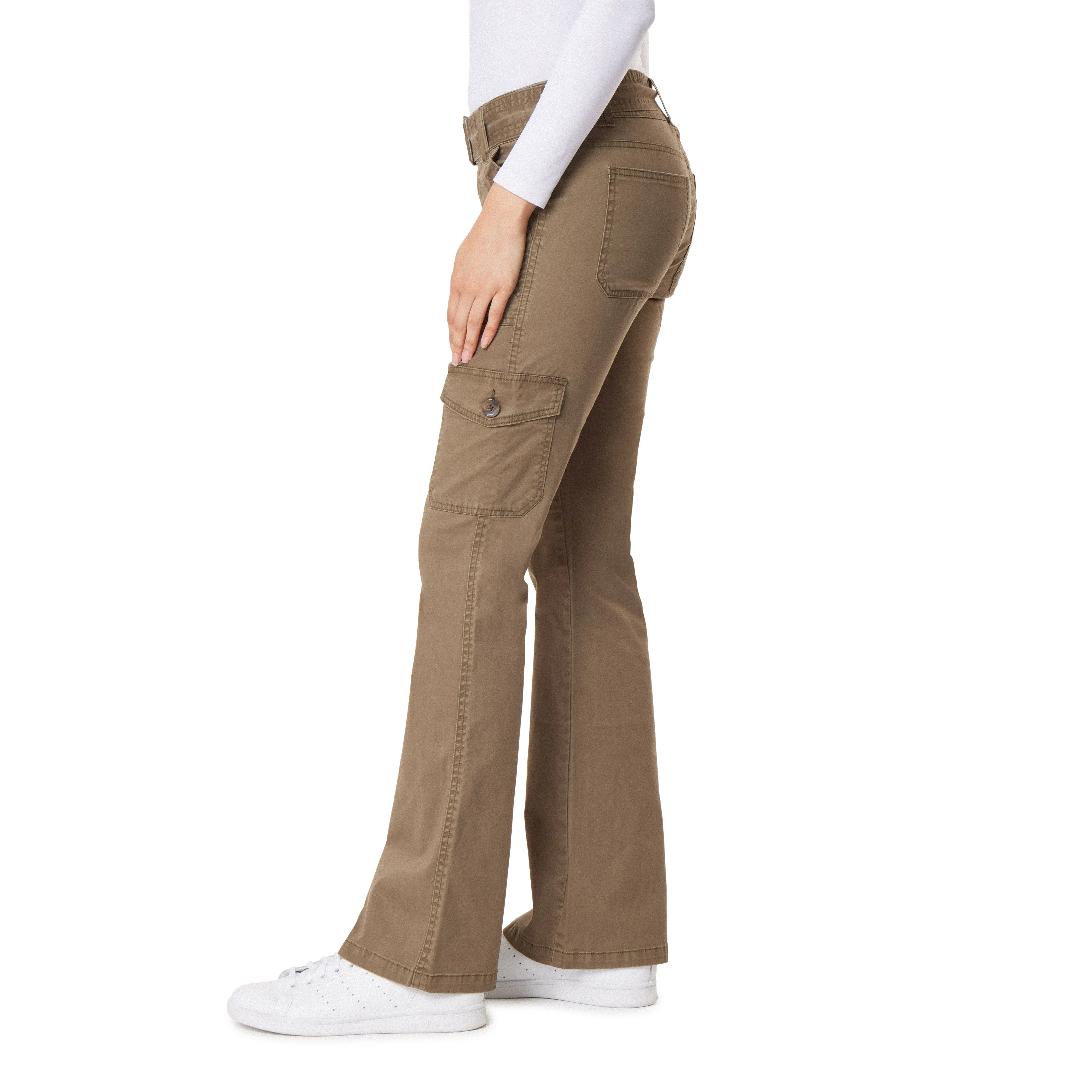 Feisty Curvy Low Rise Belted Cargo Flare