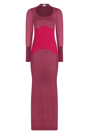 FINE RIB MIDI DRESS | FUSCHIA