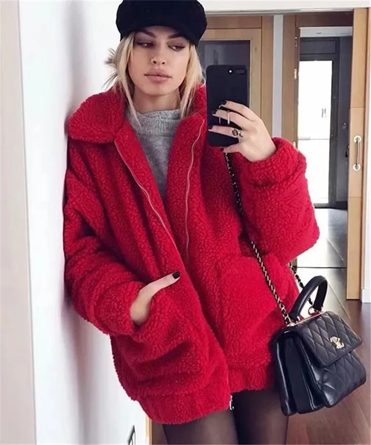 Fleece Pocket  Loose Coat