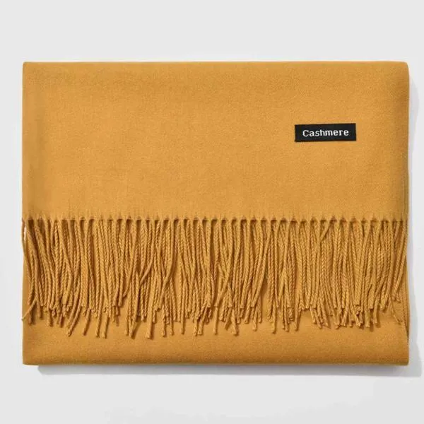 Fringed Cashmere Scarf Solid Colors