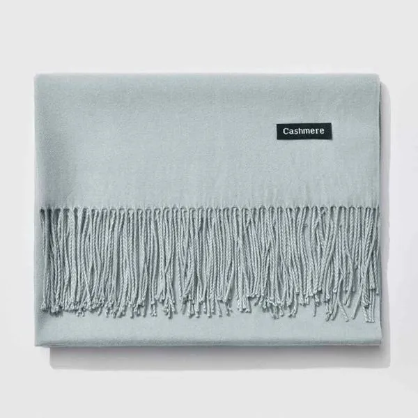 Fringed Cashmere Scarf Solid Colors