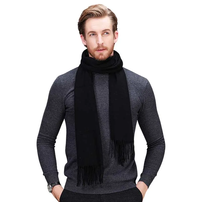 Fringed Cashmere Scarf Solid Colors