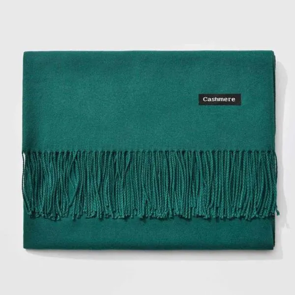 Fringed Cashmere Scarf Solid Colors