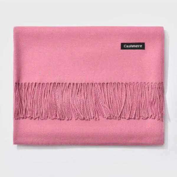 Fringed Cashmere Scarf Solid Colors