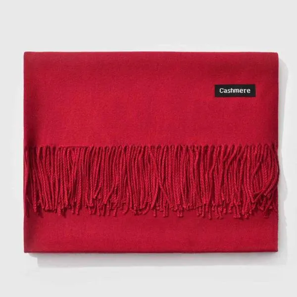 Fringed Cashmere Scarf Solid Colors