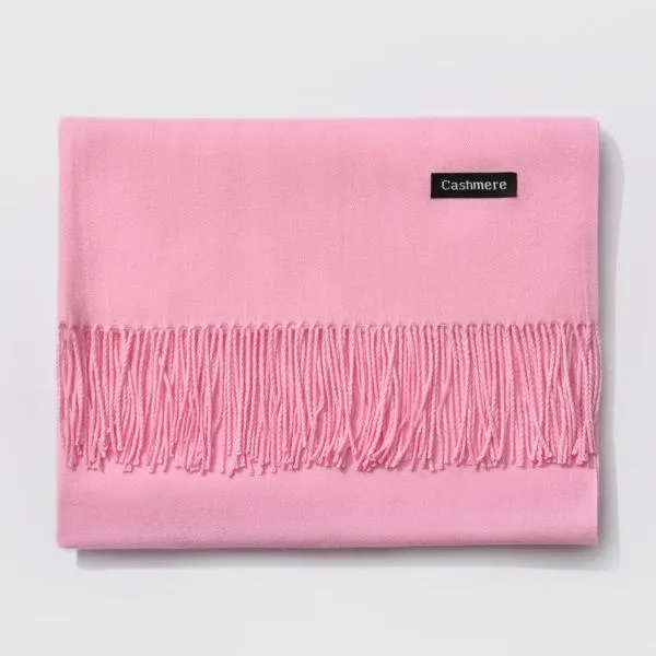 Fringed Cashmere Scarf Solid Colors