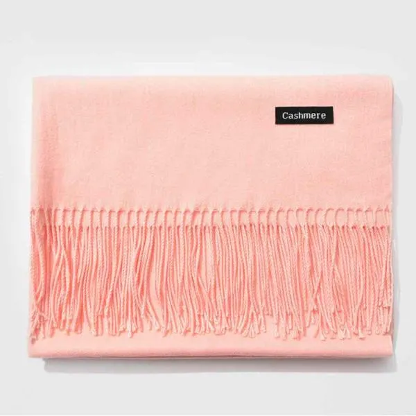 Fringed Cashmere Scarf Solid Colors